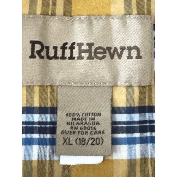 Ruff Hewn Junior Boy XL 18/20 Long Sleeve Plaid Button Down Shirt 100% Cotton - Picture 6 of 10